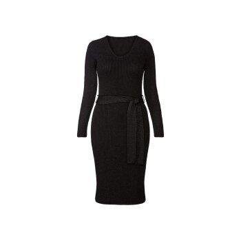esmara® Damen Strickkleid mit edlem Glitzereffekt (schwarz, S(36/38)) - B-Ware neuwertig