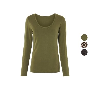esmara® Damen Langarmshirt mit Rundhalsausschnitt -...