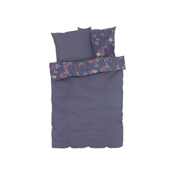 LIVARNO home Bettwäsche, aus Satin-Mikrofaser, 160 x 200 cm, dunkelblau - B-Ware neuwertig