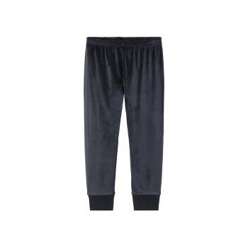 lupilu® Kleinkinder Plüschpyjama mit elastischen Bündchen (braun/navy, 122/128) - B-Ware neuwertig