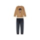 lupilu® Kleinkinder Plüschpyjama mit elastischen Bündchen (braun/navy, 122/128) - B-Ware neuwertig