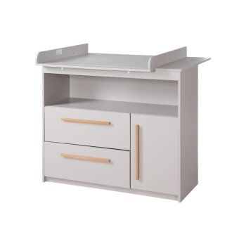roba Wickelkommode breit Lea, inkl. Wickelaufsatz, grau -...