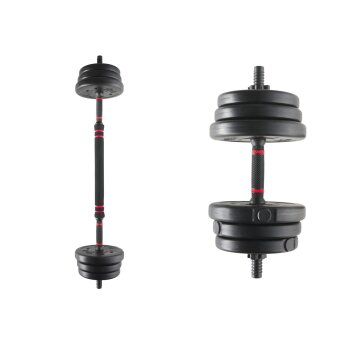 CRIVIT 19-teiliges 2in1 Kurz- und Langhantel-Set - B-Ware...