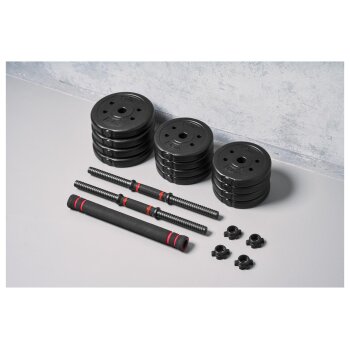 CRIVIT 19-teiliges 2in1 Kurz- und Langhantel-Set - B-Ware...