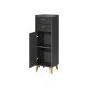 LIVARNO home Bad-Seitenschrank, mit Wellenoptik, schwarz - B-Ware sehr gut