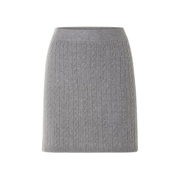 esmara® Damen Mini-Strickrock, mit Zopfmuster (grau, L(44/46)) - B-Ware neuwertig