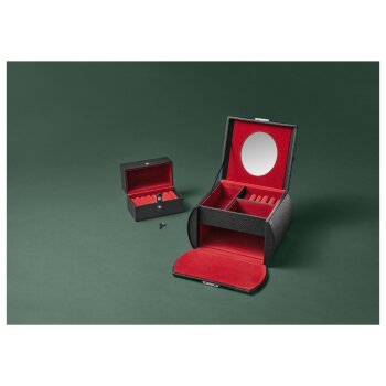esmara® Schmuckkoffer, mit herausnehmbarer Schublade / Einsatz (Rot/schwarz) - B-Ware neuwertig