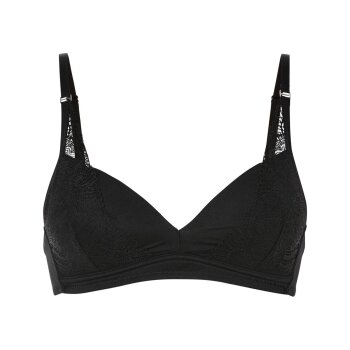 esmara® Bralette mit Spitze, mit gepolsterten Cups (schwarz, L(44/46)) - B-Ware neuwertig