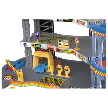 Playtive Racers City Parkhaus, mit 5 Zinkguss-Fahrzeugen - B-Ware gut
