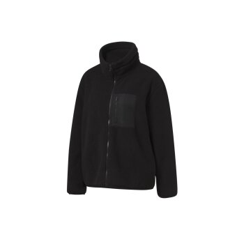 CRIVIT Damen Jacke, aus weichem Lammfellimitat (schwarz, L(44/46)) - B-Ware neuwertig