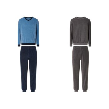 Herren Frottee-Pyjama, lang, hoher Baumwollanteil - B-Ware