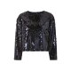 esmara® Damen Pailletten-Shirt, mit Fütterung (navy, M(40/42)) - B-Ware neuwertig