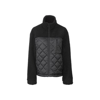 esmara® Damen Sherpa-Jacke mit Stehkragen (schwarz, XS(32/34)) - B-Ware neuwertig