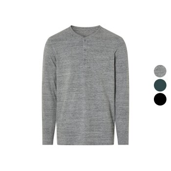 Herren Langarmshirt, mit Henley-Kragen - B-Ware