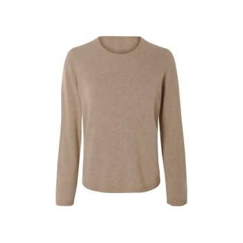 esmara® Damen Kaschmir-Pullover, mit elastischen Bündchen (beige, M (40/42)) - B-Ware neuwertig