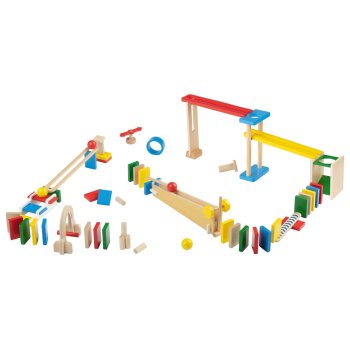 Playtive Holz-Kugelbahn, 66-teilig / 29-teilig / 6-teilig (Domino) - B-Ware neuwertig