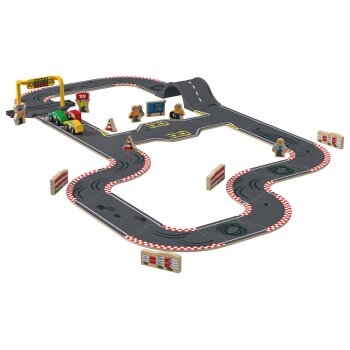 PLAYTIVE Straßen-Set »Stadt / Rennstrecke«, aus Echtholz (Rennstrecke) - B-Ware neuwertig