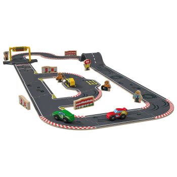 PLAYTIVE Straßen-Set »Stadt / Rennstrecke«, aus Echtholz (Rennstrecke) - B-Ware neuwertig