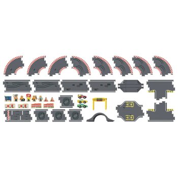 PLAYTIVE Straßen-Set »Stadt / Rennstrecke«, aus Echtholz (Rennstrecke) - B-Ware neuwertig