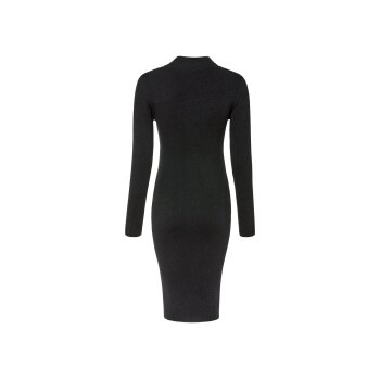 esmara® Damen Geripptes Strickkleid mit edlem Glitzereffekt (schwarz, XS (32/34)) - B-Ware neuwertig