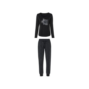 esmara® Damen-Pyjama, M, schwarz - B-Ware neuwertig