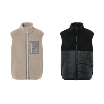 Herren Teddyfleece-Weste, mit Stehkragen - B-Ware