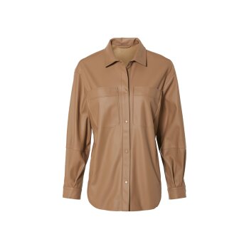 esmara® Damen Overshirt in Lederoptik (braun, M(40/42)) - B-Ware neuwertig