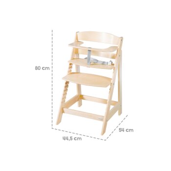 roba 2-in-1 Treppenhochstuhl Born Up Zickzack, mit Sitzverkleinerer, natur - B-Ware neuwertig