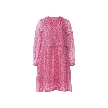 esmara® Damen Kleid, in Chiffon-Qualität, mit Raffung (pink, 40) - B-Ware neuwertig
