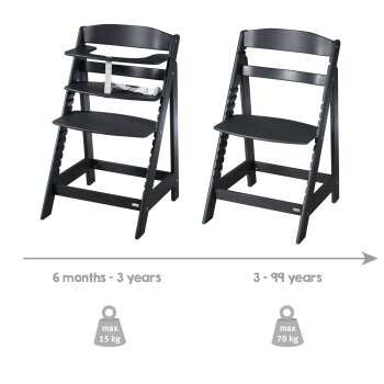 roba Sit Up Flex Treppenhochstuhl, schwarz - B-Ware Transportschaden Kosmetisch