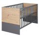 roba Anna 2 in 1 Baby- & Beistellbett, 60 x 120 cm, anthrazit/Dekor in Kent Eiche - B-Ware neuwertig