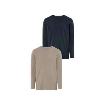 Herren Langarmshirts, 2 Stück, reine Baumwolle - B-Ware