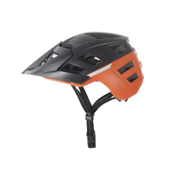 CRIVIT MTB-Fahrradhelm, mit abnehmbarem Offroad-Visier (schwarz/orange, Gr. S/M) - B-Ware Transportschaden Kosmetisch