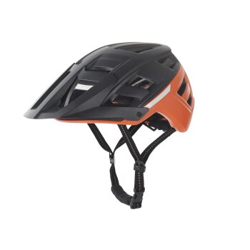 CRIVIT MTB-Fahrradhelm, mit abnehmbarem Offroad-Visier (schwarz/orange, Gr. S/M) - B-Ware Transportschaden Kosmetisch
