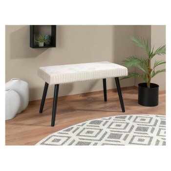 LIVARNO home Sitzbank, mit Samtbezug (beige) - B-Ware neuwertig