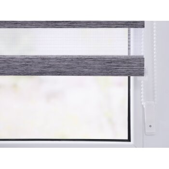 Lichtblick Duo Rollo Klemmfix, ohne Bohren, meliert (Dunkelgrau, 70 x 150 cm) - B-Ware neuwertig