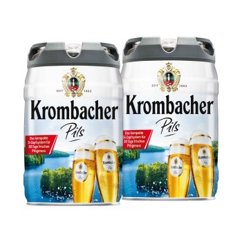 2 x 5-l-Bierfass Doppelpack Krombacher Pils, Bierfass mit...