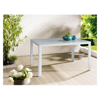 LIVARNO home Alu-Gartentisch »Houston« weiß, 140 x 92 x 74 cm - B-Ware neuwertig