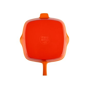 LIVARNO home Gusseisen-Grillpfanne, mit beidseitigem Ausgießer (orange) - B-Ware sehr gut