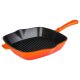 LIVARNO home Gusseisen-Grillpfanne, mit beidseitigem Ausgießer (orange) - B-Ware sehr gut