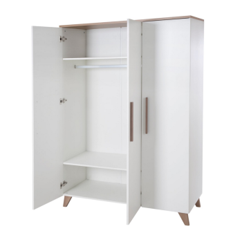 roba Kleiderschrank Ole, 3-türig, mit Holzgriffe...