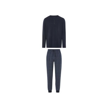 LIVERGY® Herren Pyjama, mit Baumwolle (navy, M(48/50)) - B-Ware neuwertig