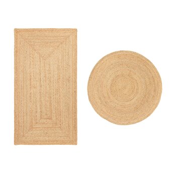 LIVARNO home Juteteppich, 80 x 150 cm + ø 100 cm -...