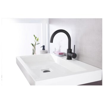 LIVARNO home Einhebel-Waschtischarmatur, mit schwenkbarem Auslauf (Schwarz) - B-Ware sehr gut