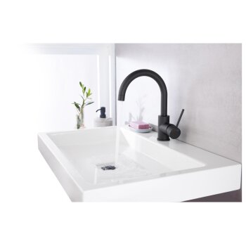 LIVARNO home Einhebel-Waschtischarmatur, mit schwenkbarem Auslauf (Schwarz) - B-Ware sehr gut