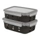 LIVARNO home Glas-Frischhaltedosen-Set, 2-teilig (Schwarz) - B-Ware neuwertig