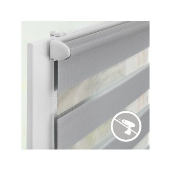 Lichtblick Duo Rollo Klemmfix, ohne Bohren, ab 45 x 150 cm (Grau, 55x150 cm) - B-Ware neuwertig