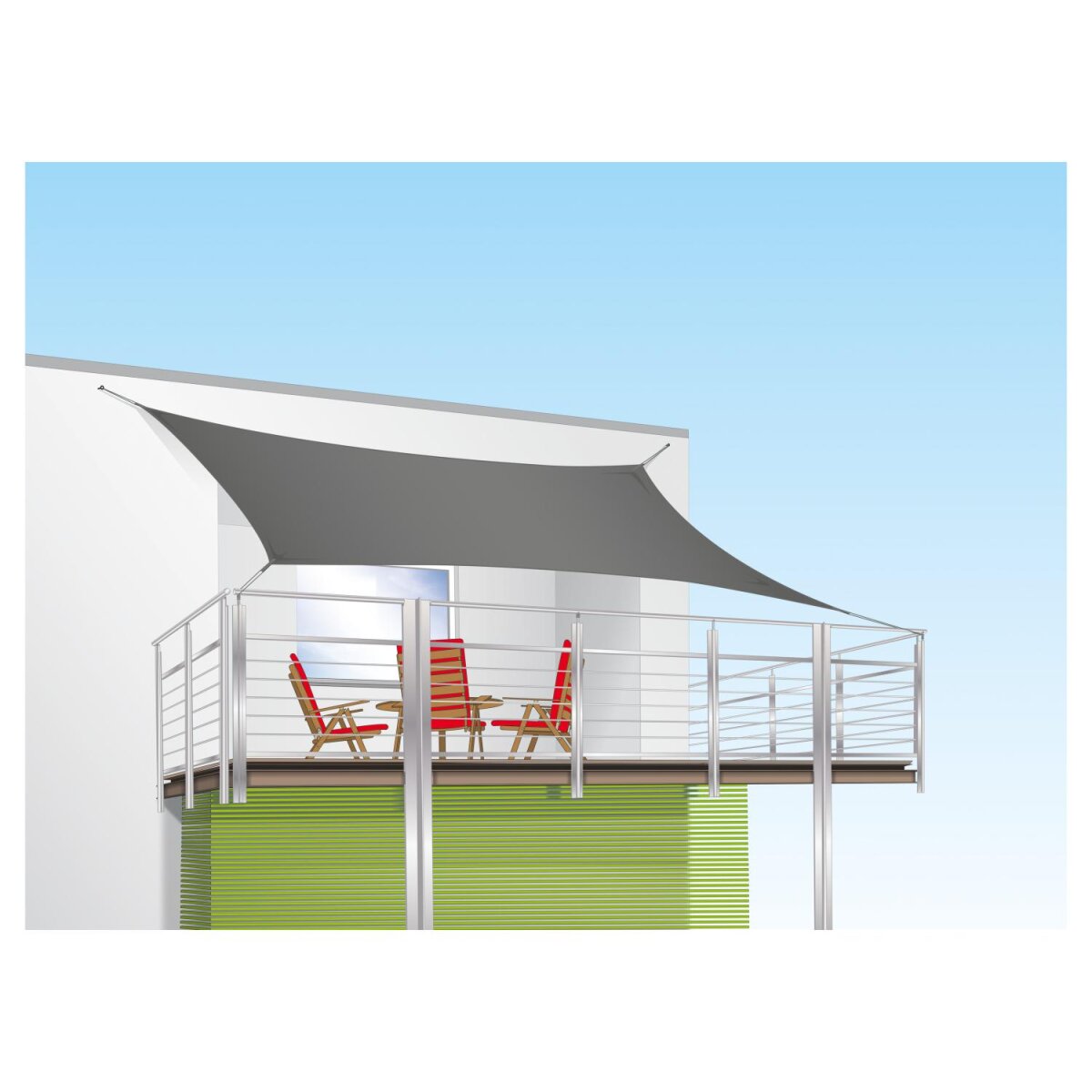 Sonnensegel inkl. Spannseil - B-Ware