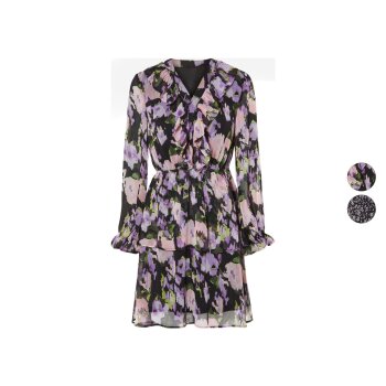 Damen Chiffon-Kleid, mit verspielten Volants - B-Ware