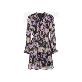 Damen Chiffon-Kleid, mit verspielten Volants - B-Ware